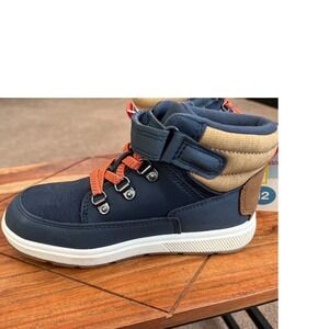 Cat Jack Kids Boys Size 12 Navy Orange Lace Up High Top Boots New With Tags